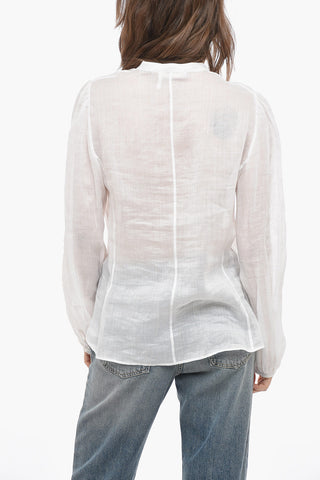Camicia in Organza con Collo Coreano