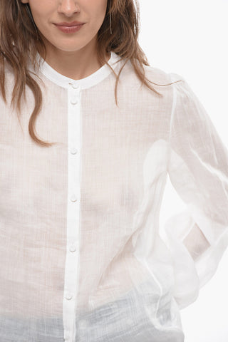 Camicia in Organza con Collo Coreano