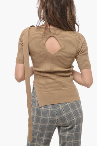 Ribbed Top with Cut-Out Detail