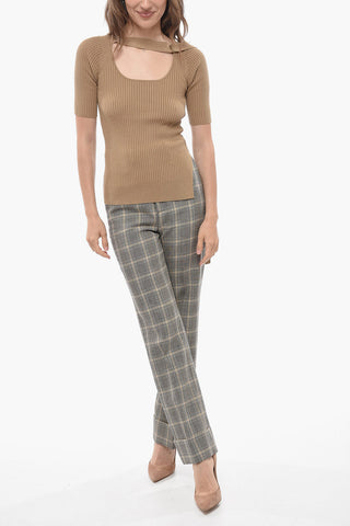 Ribbed Top with Cut-Out Detail