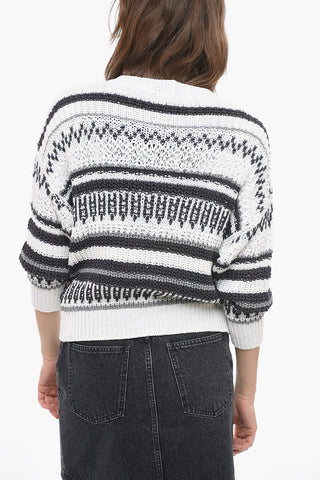 Cardigan Crop con Dettagli in Lurex
