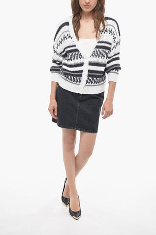 Cardigan Crop con Dettagli in Lurex