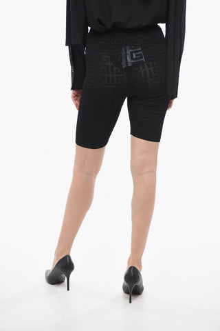 Leggings Ciclista in Tessuto Crochet