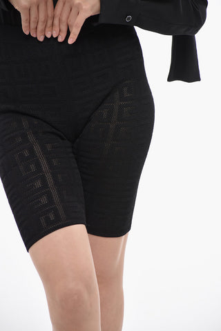 Leggings Ciclista in Tessuto Crochet