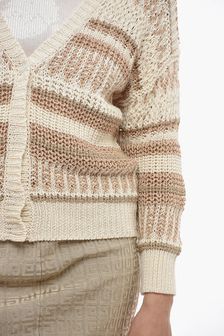 Cropped Cardigan with Lurex Details