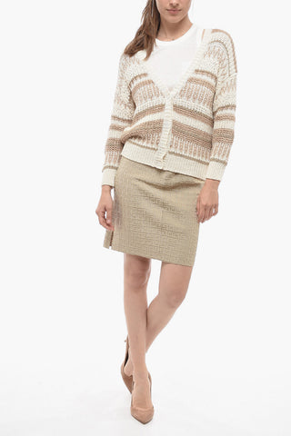Cropped Cardigan with Lurex Details