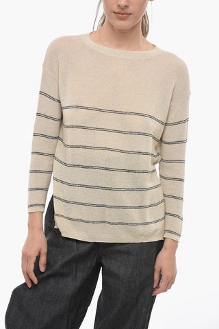 LEISURE Contrasting Details MADIA Crew-neck Sweater