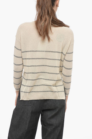 LEISURE Contrasting Details MADIA Crew-neck Sweater
