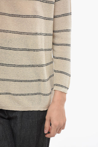 LEISURE Contrasting Details MADIA Crew-neck Sweater