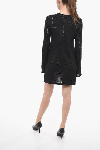 Cashmere Blend Minidress with Flared Sleeves