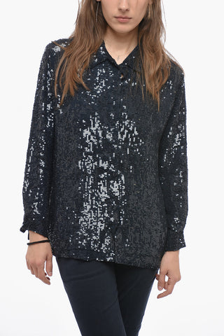 Hidden Closure Sequined GUMMY Blouse