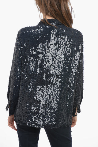 Hidden Closure Sequined GUMMY Blouse