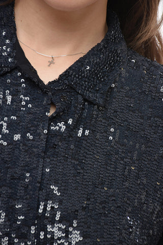 Hidden Closure Sequined GUMMY Blouse