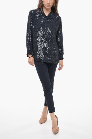Hidden Closure Sequined GUMMY Blouse