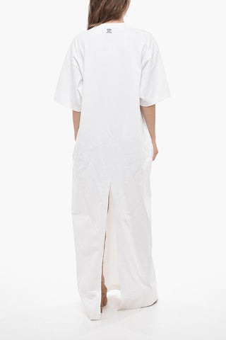 Cotton Maxi Dress with Split on the Back