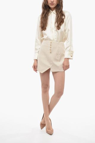 Tweed Miniskirt TARANTO with Decorative Buttons