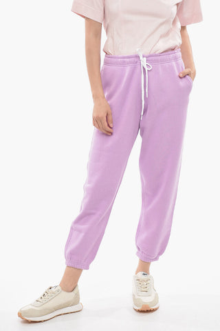 Solid Color Fleeced Cotton Blend Joggers