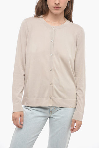 Lightweight Cotton Cardigan With Logo-Buttons