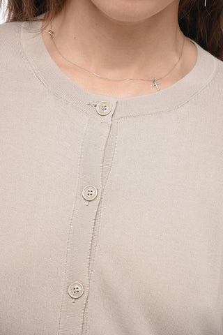 Lightweight Cotton Cardigan With Logo-Buttons