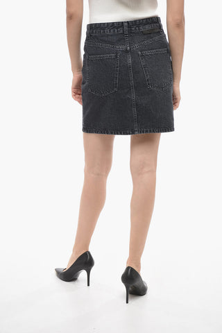 Stone Washed Denim Miniskirt
