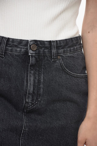 Stone Washed Denim Miniskirt