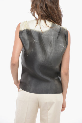 Silk Blend Top with Maxi Snap Buttons