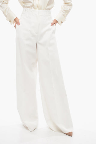 Strech Cotton YANG Palazzo Pants with Martingale
