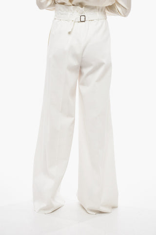 Strech Cotton YANG Palazzo Pants with Martingale