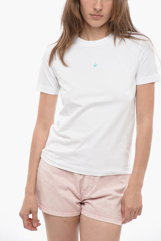 T-Shirt Girocollo con Stampa 3D Iridescente