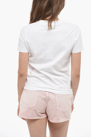 T-Shirt Girocollo con Stampa 3D Iridescente