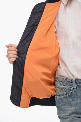 Padded Oversized Bomber Jacket with Front Zip
