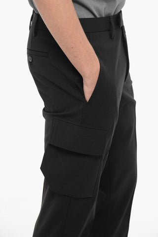 Skinny Fit Cargo Pants with Belt Loops