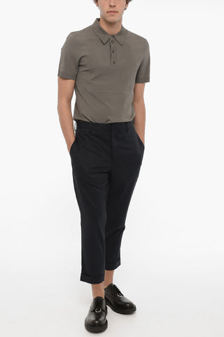 Cropped Fit Chinos Pants with Zipped Hem