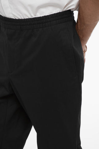 Cotton Blend Chinos Pants with Elastic Waistband