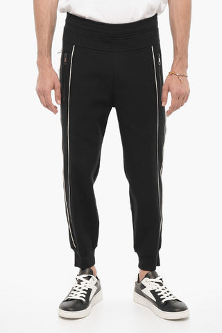Cotton Blend Sweatpants with Contrasting Details