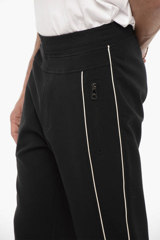 Cotton Blend Sweatpants with Contrasting Details