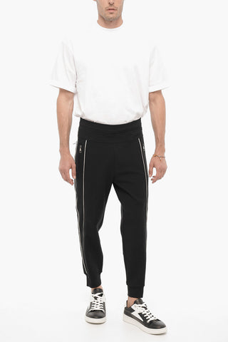 Cotton Blend Sweatpants with Contrasting Details