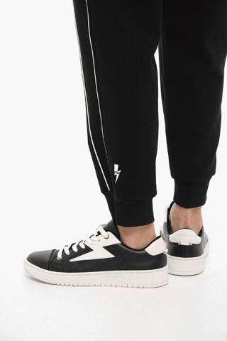 Cotton Blend Sweatpants with Contrasting Details
