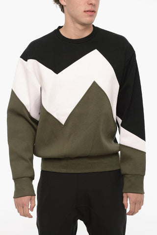 Crew Neck MODERNIST Sweatshirt with Color Block Design