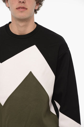 Crew Neck MODERNIST Sweatshirt with Color Block Design