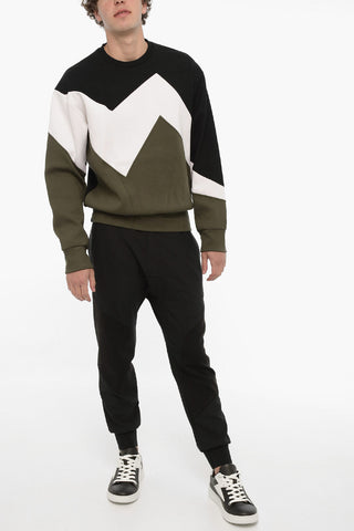 Crew Neck MODERNIST Sweatshirt with Color Block Design