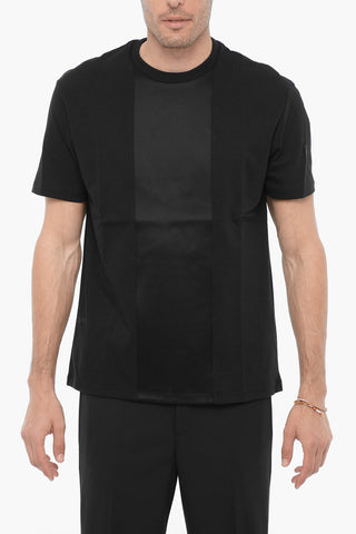 T-shirt Girocollo con Dettaglio Tono su Tono