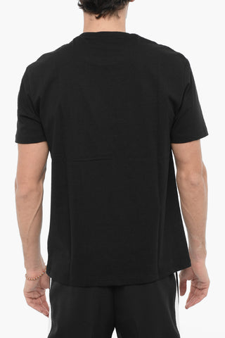 T-shirt Girocollo con Dettaglio Tono su Tono