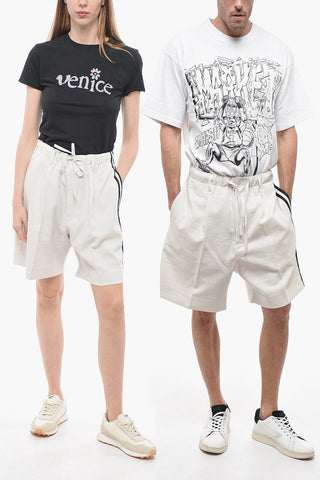 Y-3 YOHJI YAMAMOTO Shorts UNISEX a 1 Pince con Bande Laterali a Contrasto