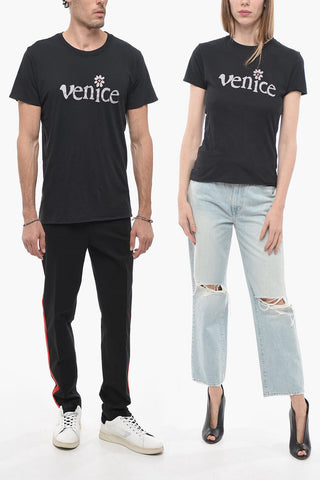 Solid Color UNISEX VENICE BE NICE Crew-neck T-Shirt 