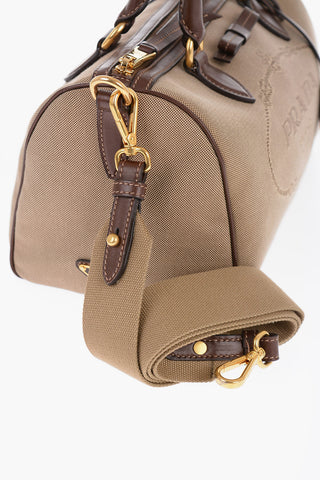 Borsa Bauletto in Canvas con Logo Jacquard