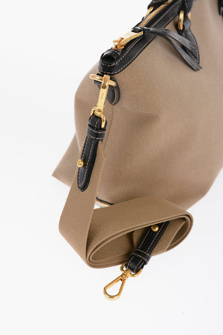 Canvas Tote Bag with Leather Handles