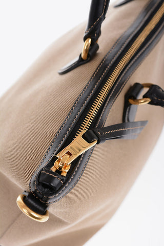 Canvas Tote Bag with Leather Handles