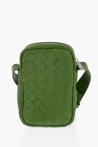 Woven Leather Crossbody Pouch
