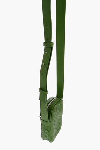 Woven Leather Crossbody Pouch